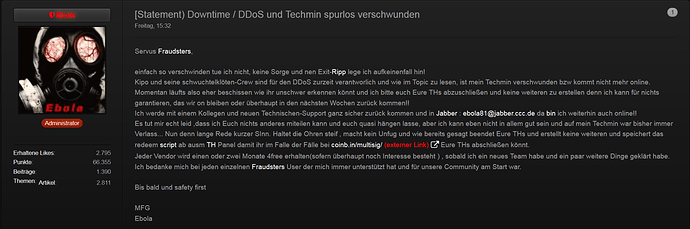 Ebola Statement zu off