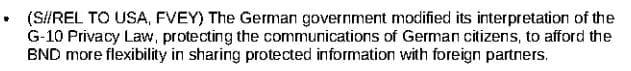 Auszug Snowden-Dokumente "NSA Intelligence Relationship with Germany - Buridesnachrichtendienst (BND)"