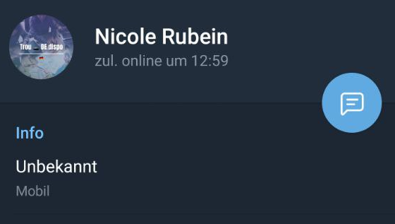 Telegram Profil von Nicole Rubein
