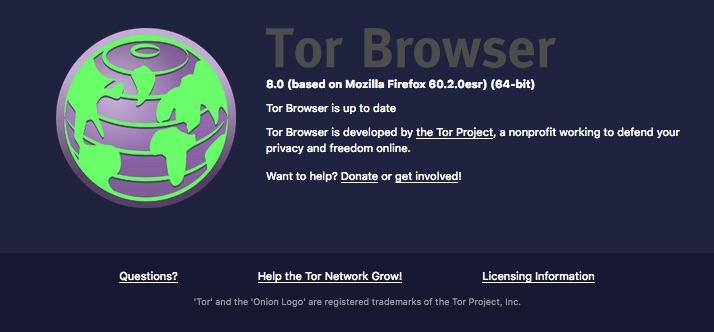 Tor Browser about 8.0